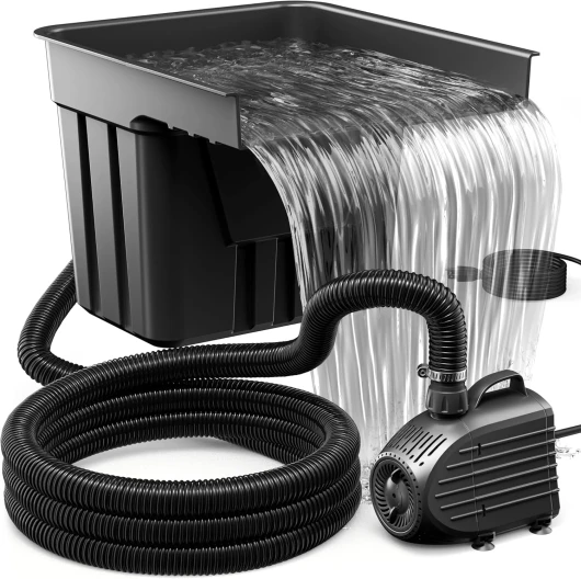 Cascade d'étang avec filtre de bassin - Kit complet de cascade avec pompe de bassin de 80 W 4500 l/h - Kit cascades pour bassin de jardin, jeu d'eau, terrasse 4500l/h-A