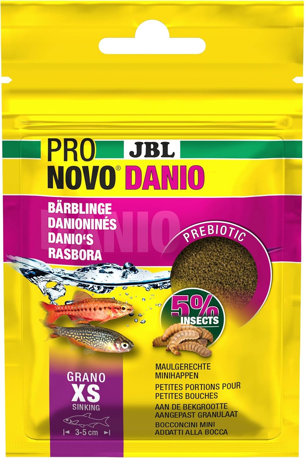 PRONOVO DANIO GRANO, Aliment de Base pour les Barbus et petits Danios de 3-5 cm, Granulés pour Poissons, taille XS, 20 ml 16 g (Lot de 1)