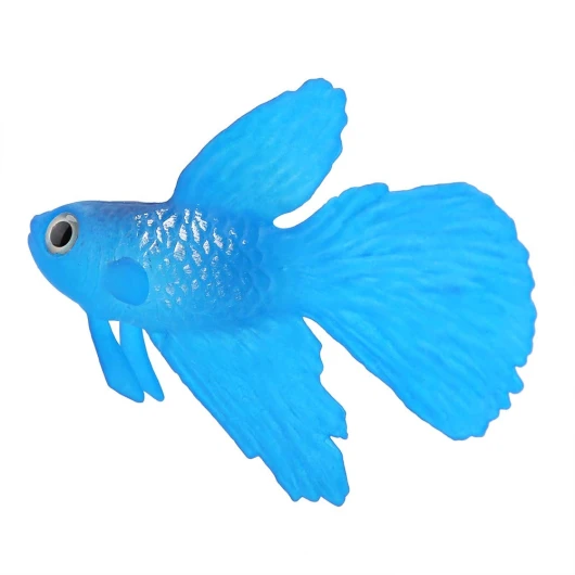 Poissons D'aquarium Artificiels, Petits Poissons en Silicone Poissons Mobiles Artificiels Poissons Flottants Décoration D'aquarium pour Aquarium(Poisson combattant bleu n°3)