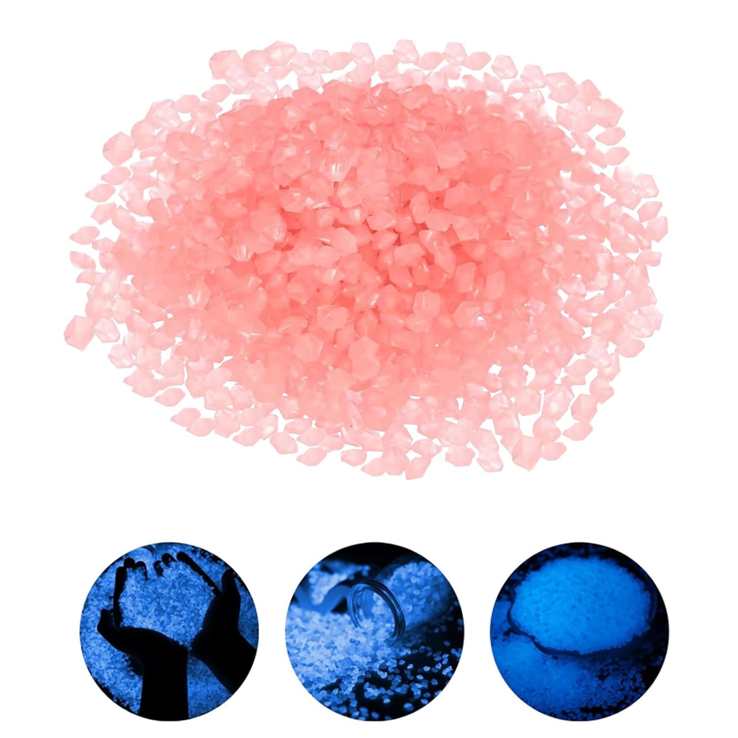 VIDSTW 250 G Gravier Jardin Exterieur Gravier Aquarium Resine Gravier Decoration Jardin Exterieur Décoration Jardin Pierre Lumineuse pour Jardin, Les AlléEs, Les Routes (Rose)