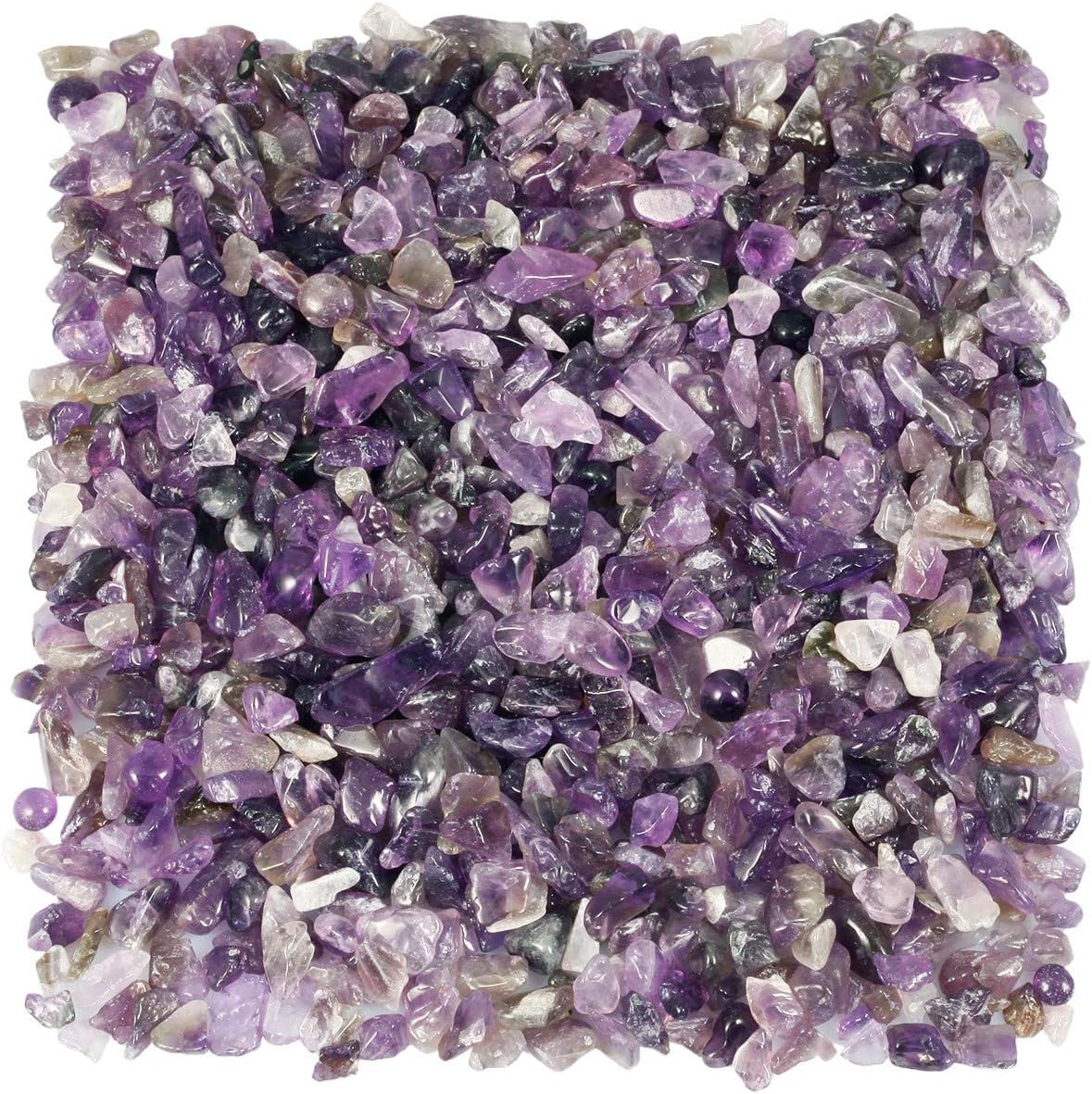 460 Gram, Chakra Petits Graviers Perles pour Aquarium Vase Jardin Décoration Bricolage Fabrication de Bijoux, Irrégulières Pierres Perles en Vrac Pierres Guérison, Améthyste 02- Améthyste