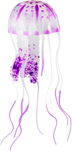 EYVRPAU Ensemble 1 Ornements de Méduse Lumineuse en Silicone, Atmosphère Sous-Marine Réaliste, Fluorescent, Accessoires de Décoration pour Aquariums et Aquariums d'eau de Mer, Décoration