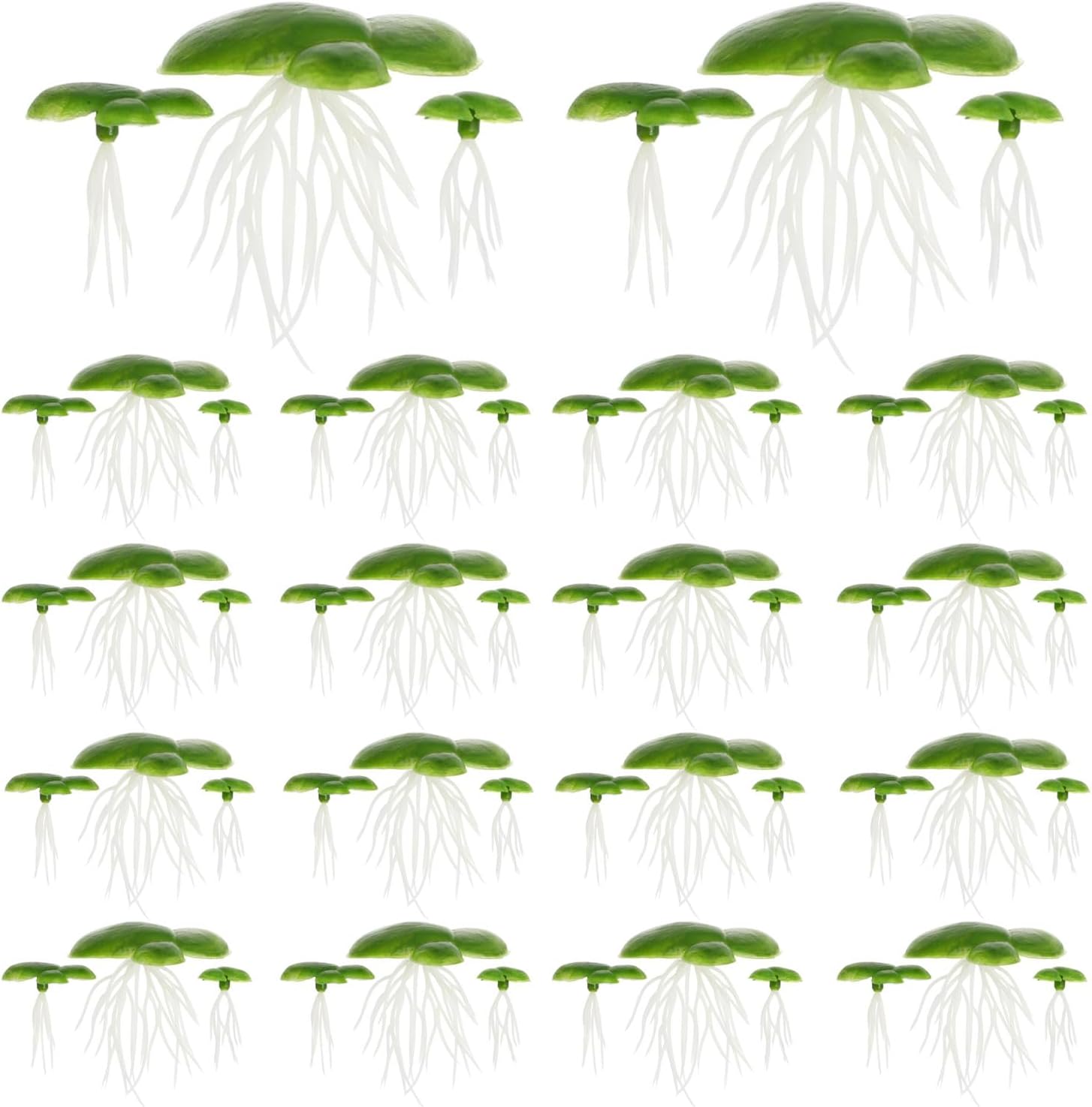 Srvauyea Lot de 3 Paquets de Lentilles d'eau Artificielles, Plante Artificielle Lentille d'eau, Plantes Aquatiques Flottantes, Flottante Plantes, Herbe Artificielle pour Bassins Aquariums