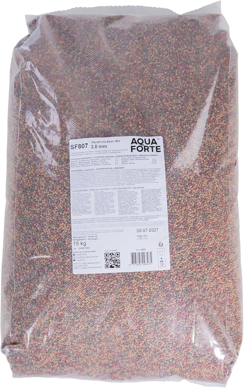 AquaForte Nourriture de Base de Haute qualité pour Poissons 15 kg (Lot de 1)