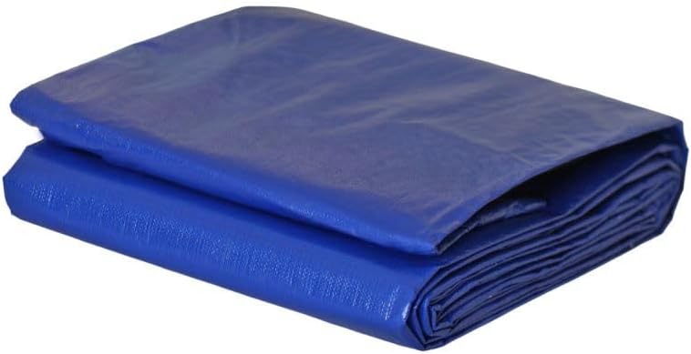 Bâche Piscine Rectangulaire 6x10 m - Filet d'écoulement - Bleue - Résistante - Anti-UV - Oeillets