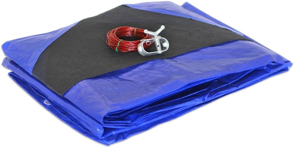 Bâche Piscine Ronde 6,2 m pour Piscine diamètre 5,40 m - Filet d'écoulement - Bleu - Résistante - Anti-UV - Oeillets 6,2 m (pour Piscine diamètre 5,40 m)