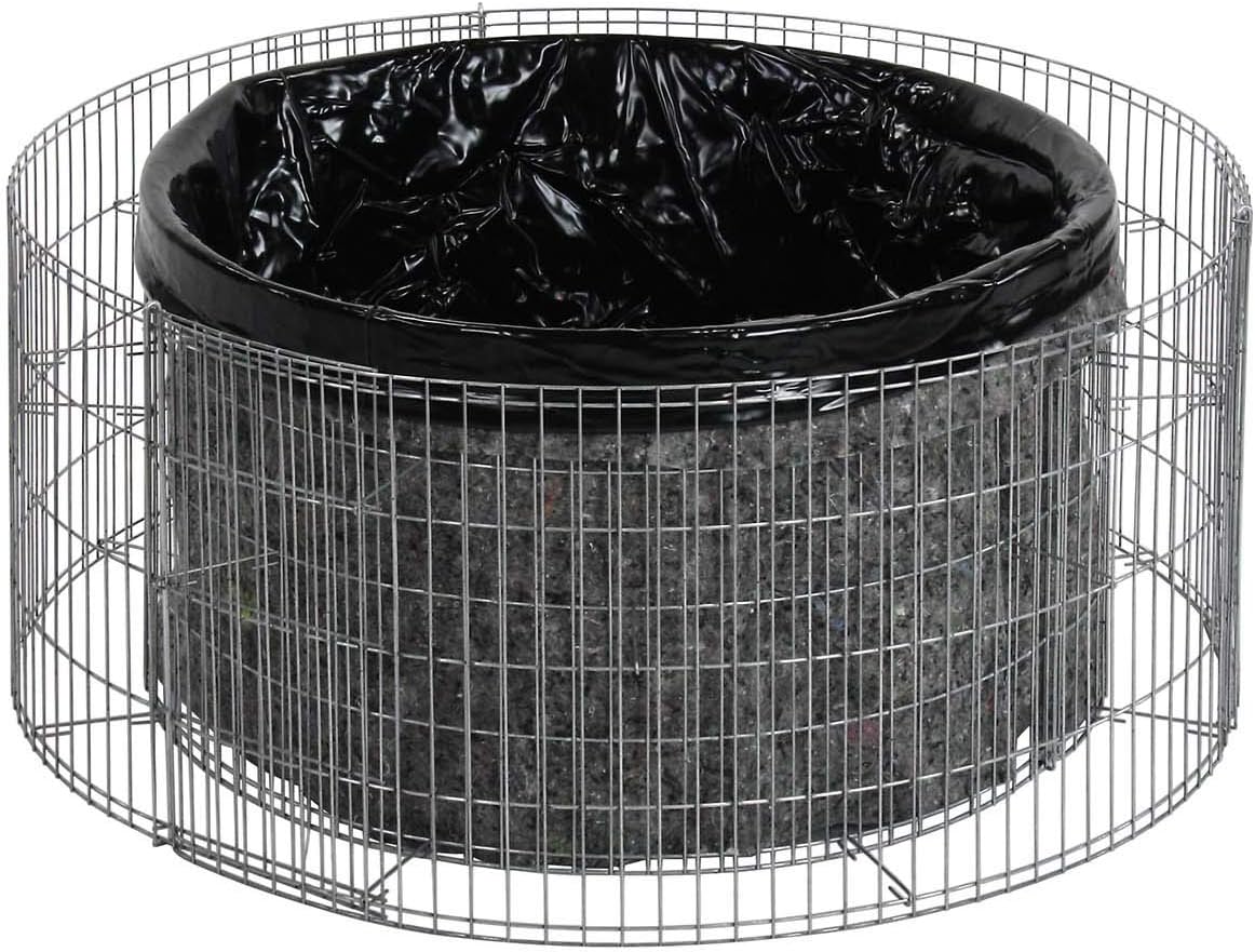 Bellissa Bassin surélevé en Gabion - 95575 - Petit Bassin de Jardin, bâche de Bassin et Film de séparation Inclus - diamètre 92/72 cm, Hauteur 40 cm