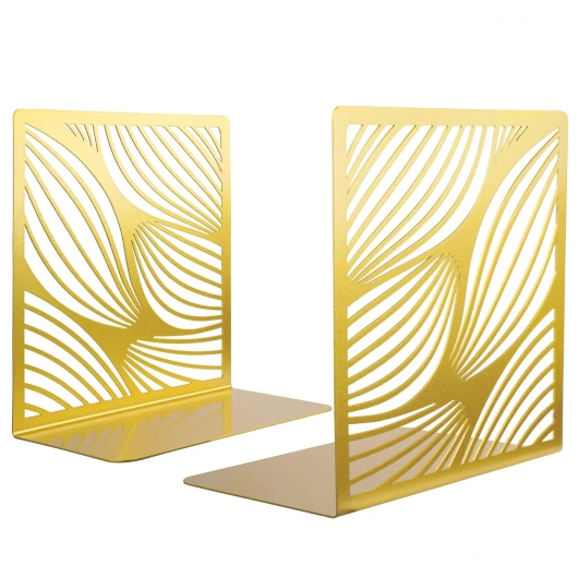 NiHome Serre-Livres décoratifs en métal doré pour étagères, Serre-Livres pour contenir des Livres, décoration d'étagère pour la Maison, Le Bureau, la bibliothèque