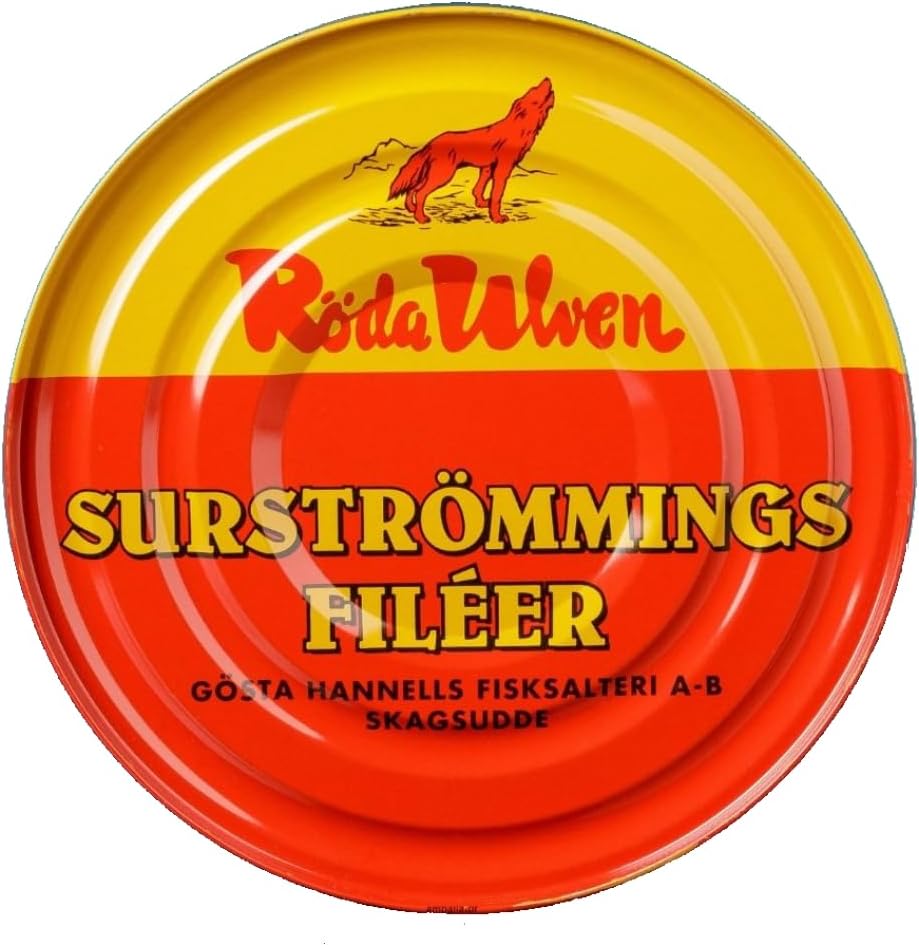 Surströmming FILET - Röda Ulven 300g/400g Boîte (filets de hareng fermentés) - Défi Surströmming - Poisson de Suède Filet 300 g (Lot de 1)