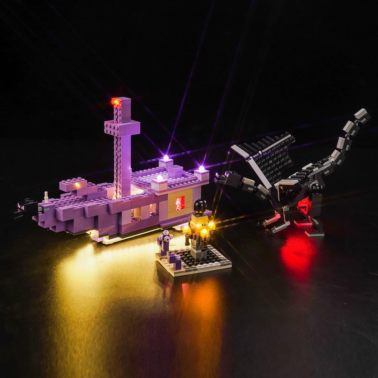 Kit d'Éclairage LED pour Lego Minecraft Le Dragon Ender et le Navire de Fin 21264 (Pas Lego) - Jouet Créatif 21264 The Ender Dragon and End Ship
