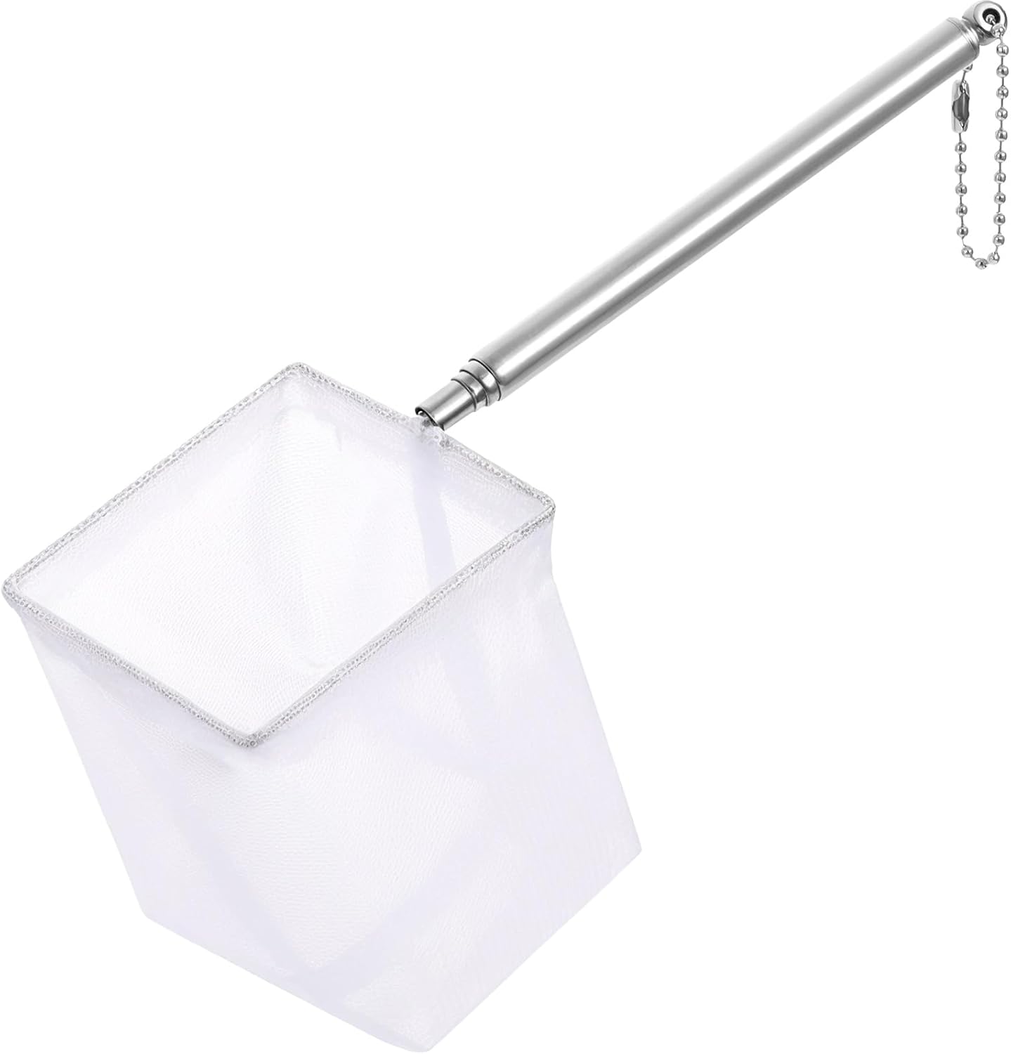 JIEYAO Épuisette pour aquarium avec poignée extensible, 6,3 cm, petit filet de pêche fin et doux, filet télescopique pour aquarium, écumoire, accessoires de nettoyage pour aquarium, étang, ruisseau Blanc
