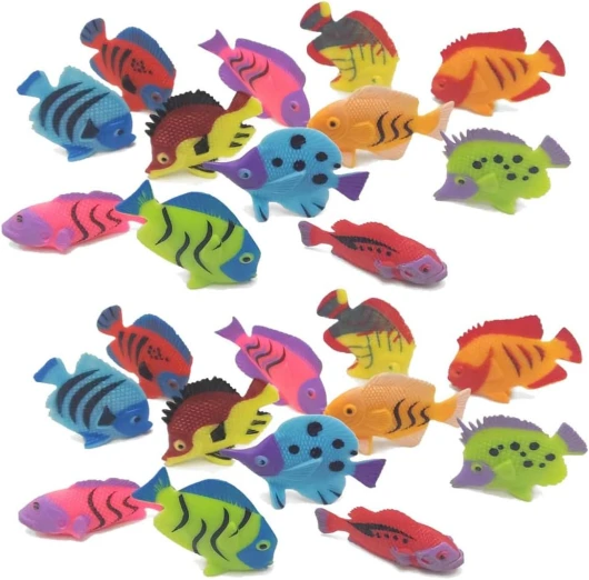 FDCGAS Poisson -20 Pcs Poissons Artificiels en Mouvement Poissons Flottants en Plastique Ornement de Poisson Réaliste de Haute Simulation Décorations d'Aquarium Poisson Aquarium (Style Aléatoire)