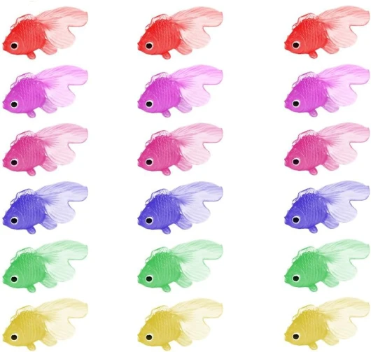 OHREN 18 pièces Poissons artificiels en Plastique réaliste, mobiles et souples, pour Aquarium, Simulation pour enfants, Jouet de bain, Décoration d'aquarium, faux poisson, poisson bain qui nage