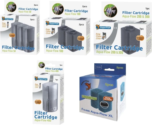 Superfish Aqua Flow 100 Easy Click Lot de 2 Cartouches d'encre Noir