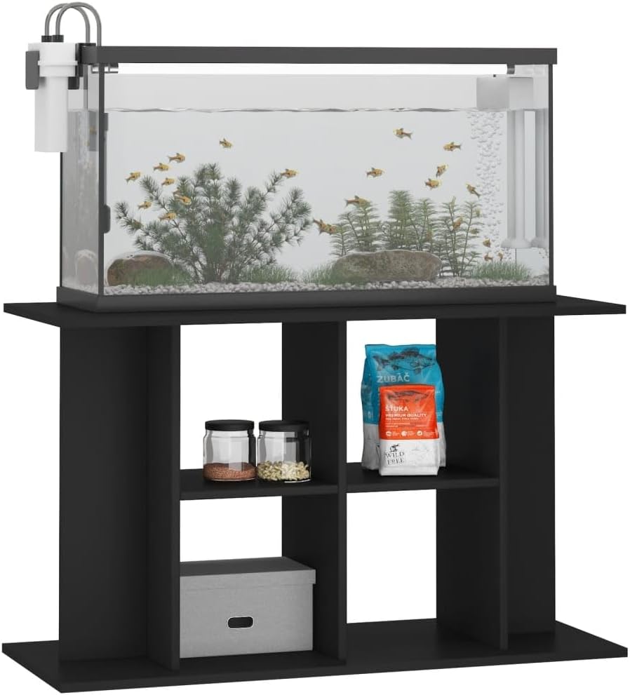 Support pour Aquarium 100x40x60 cm Bois D'ingénierie, Meuble de Base avec Compartiment de Rangement pour Aquarium, Table D'aquarium pour Réservoir de Poisson