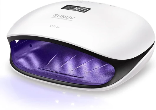 Lampe UV Ongles Gel, Lampe UV LED Sèche Ongles Rapide avec 4 Minuteries, Séchoirs à ongles et lampes UV avec Capteur Automatique Écran LCD pour Vernis à ongles Gels SUN4 Noir