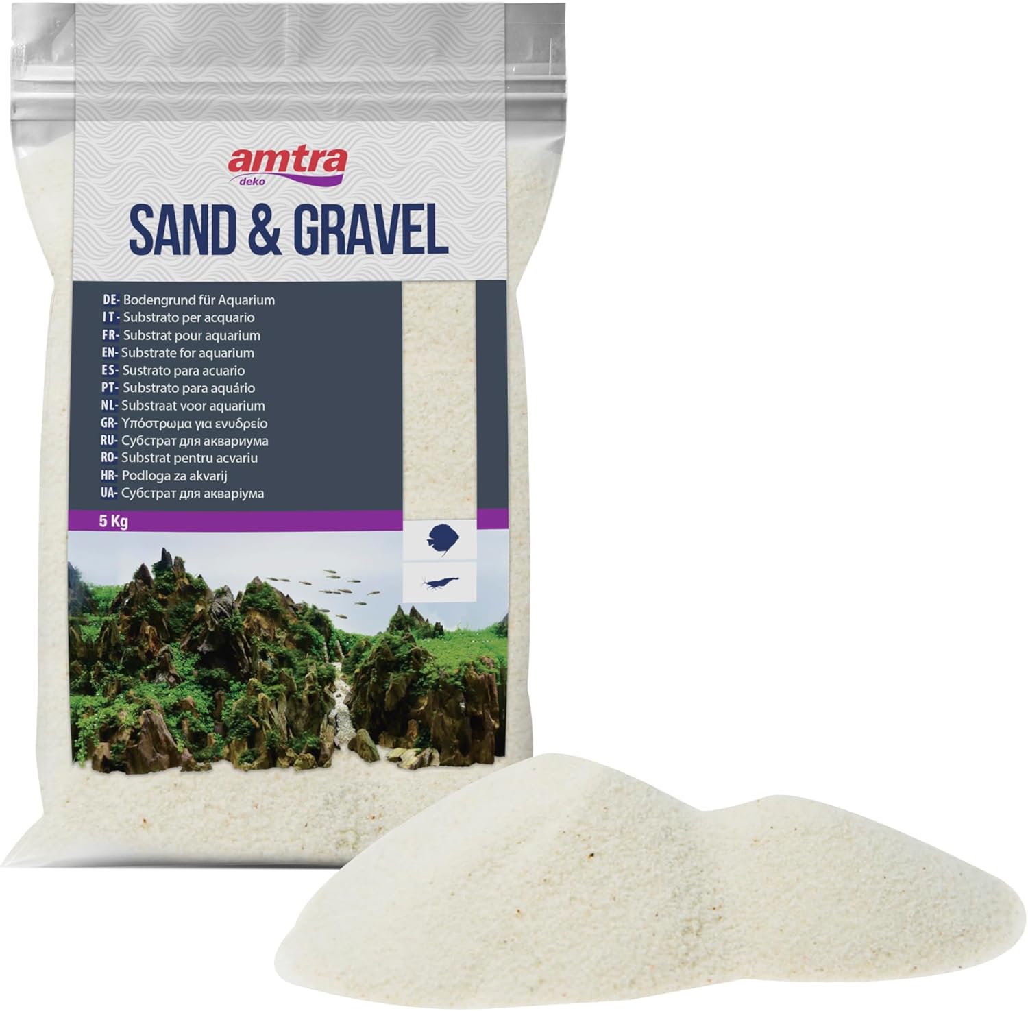 Sable Blanc Fin pour Aquariophilie 0.1-0.3 mm, 5 kg Sable Blanc (Extrafine) 5 kg