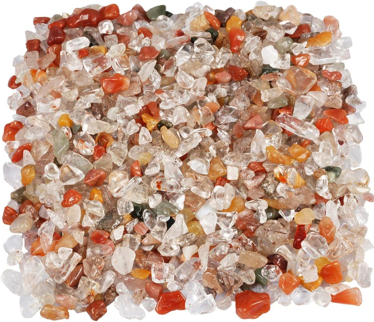 460 Gram, Chakra Petits Graviers Perles pour Aquarium Vase Jardin Décoration Bricolage Fabrication de Bijoux, Irrégulières Pierres Perles en Vrac Pierres Guérison, Prierre Mélangé