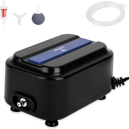 Pompe à air silencieuse pour Aquarium fishkeeper, 2.5/5W/8Watt Pompe à air pour Aquarium jusqu'à 570L, débit d'air Maximum 500LPH