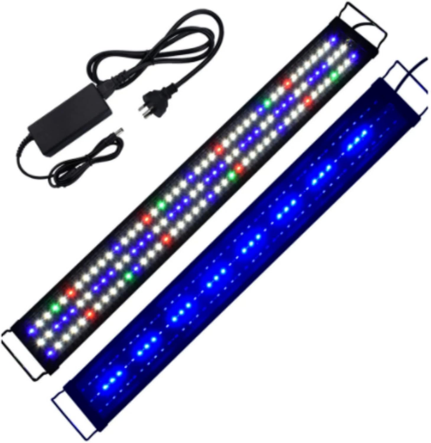 LANTUS LED Eclairage Aquarium, Spectre Complet Éclairage Réglable pour Aquarium, Rampe LED Étanche avec supports extensibles pour Aquarium d'eau Douce 90-110 cm