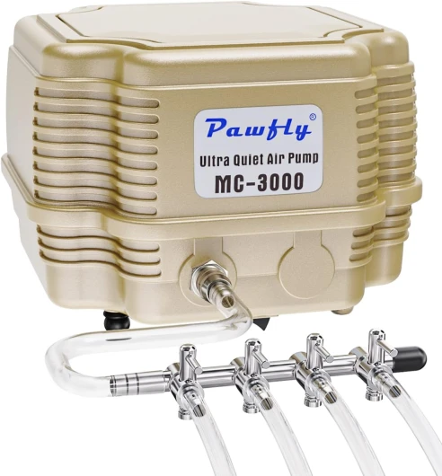 16 L/Min Pompe à air Aquarium Commercial Bulleur Aquarium Silencieux et réglable avec Kits pour Aquariums étangs Jardins d'eau et réservoirs jusqu'à 1000 L Pompe 7 W et 2 Kits