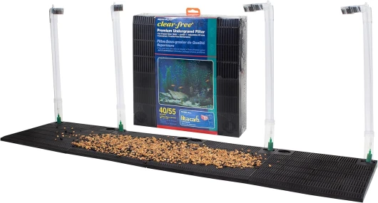 Penn-Plax Système de Filtration sous Gravier de qualité supérieure - pour Aquariums et Aquariums de 40 à 55 gallons (CFU55 Bleu ou noir (la couleur peut varier) 40/55