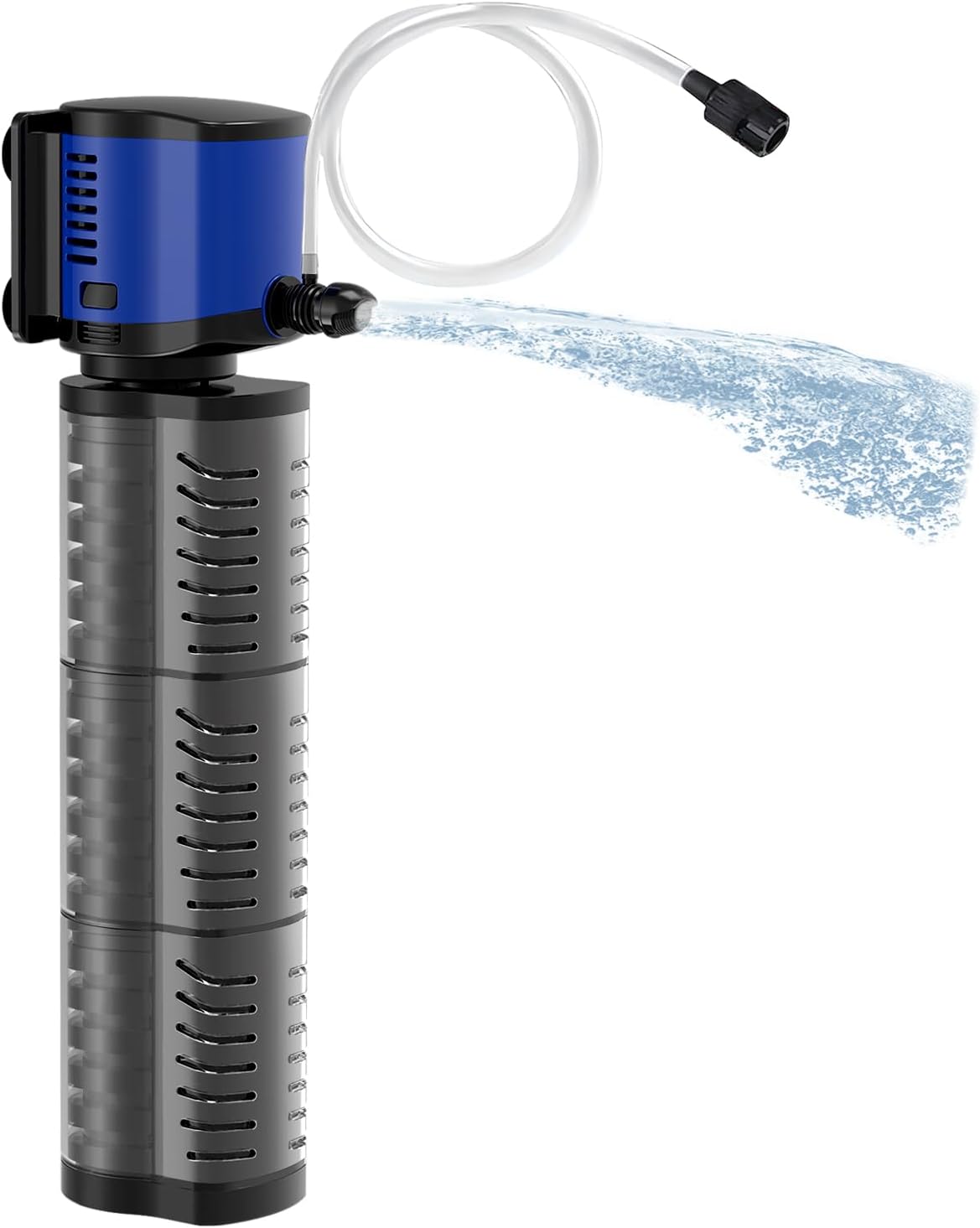 Pompe Submersible 4 en 1 Filtre d'aquarium 1500 l/h pour 300-750 litres – Filtre intérieur Silencieux pour Grand Aquarium, étang et Bassin à Tortues avec Protection Contre la Marche à Sec Filtre 1500F (pour 300-750L)