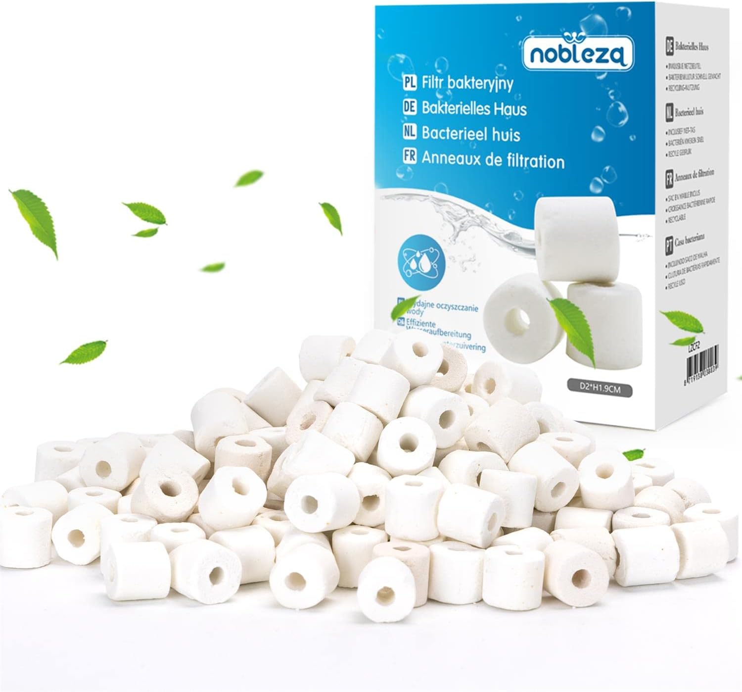 Anneaux Filtrants en Céramique, Filtre Biologique pour Aquariums, 1000g en Sacs Ronde