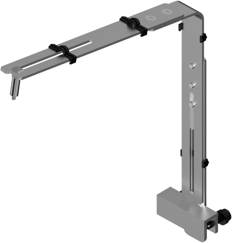 Support D'éclairage D'aquarium,Support D'éclairage en Alliage D'aluminium pour Aquarium,Hauteur Réglable de 14,6 a 18,5'',Peut Serrer Une Épaisseur de 0,8'' pour D'aquarium(Support Uniquement) Argent