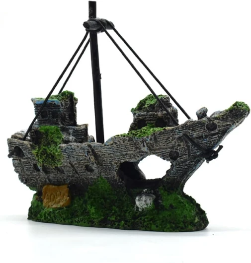 Decoration aquarium Bateau Aquarium Decoration Épaves Décoration D'aquarium Décoration D'aménagement Paysager Aquarium Naufrage Bateau de PêChe Ornement Aquarium Artificiel Bateau