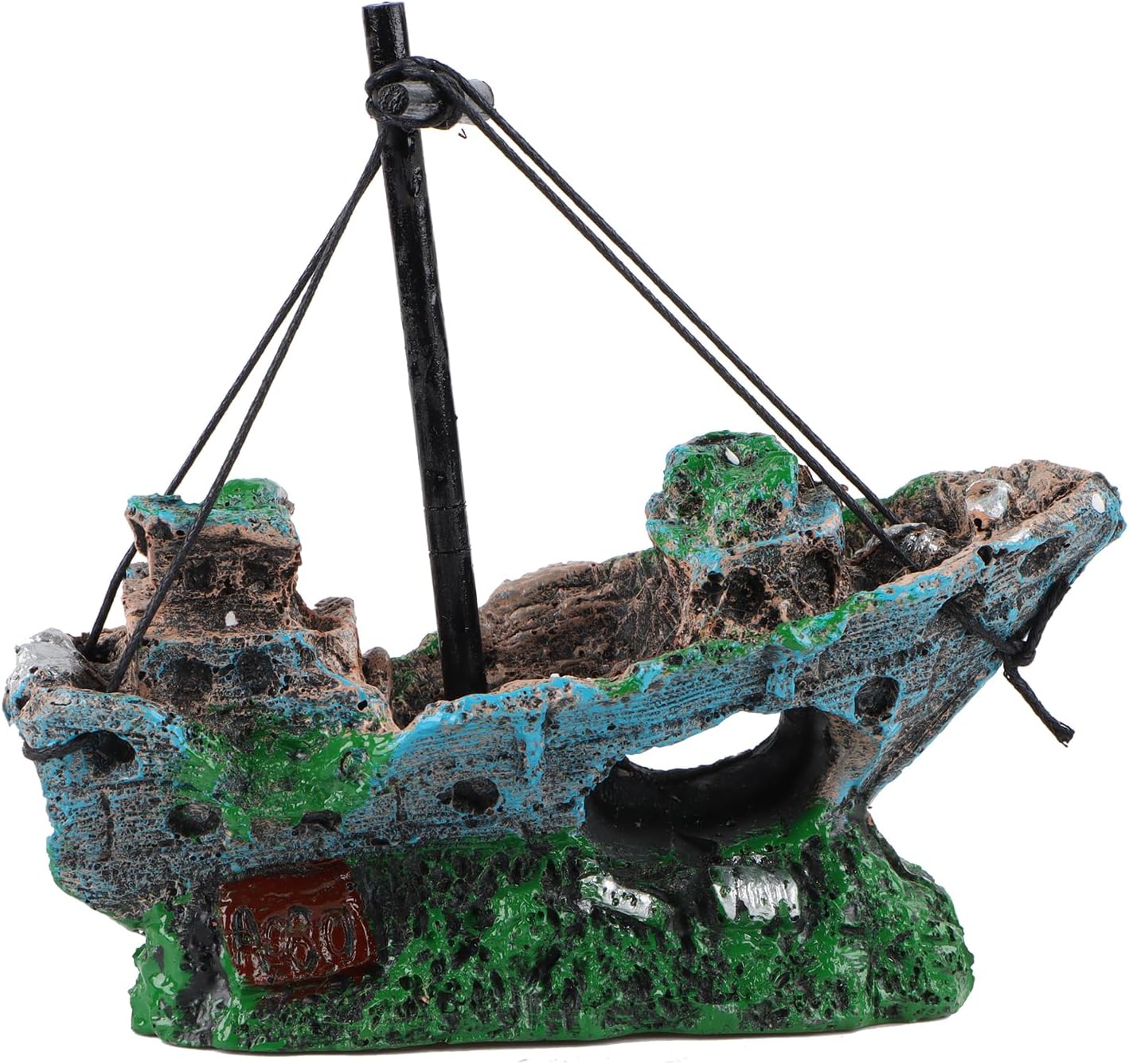 Bateau Aquarium Decoration résine épaves décoration d'aquarium décoration d'aménagement paysager pour Petites crevettes et Poissons