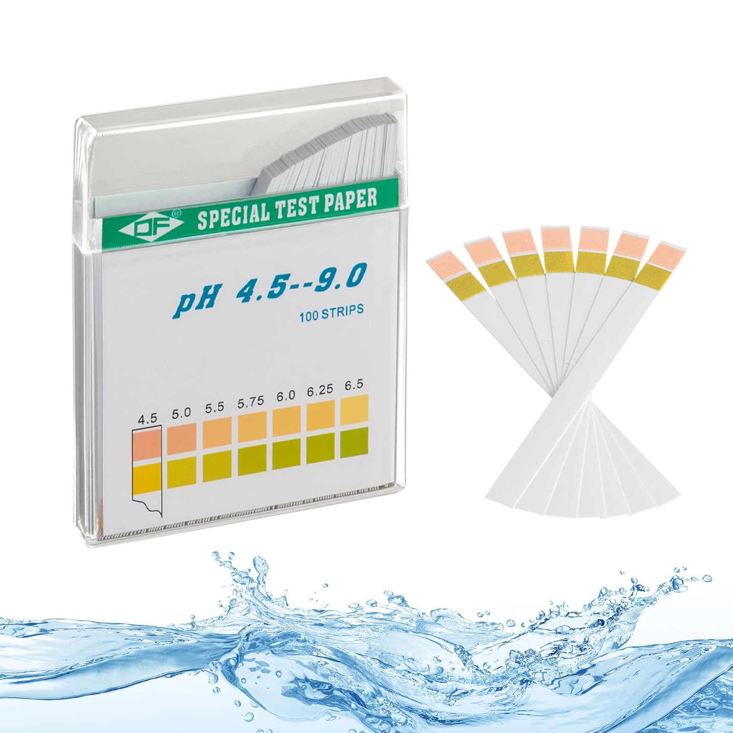 Bandelettes de test de pH 100 pièces, plage de mesure 4,5-9, papier indicateur universel, test d'acidité pour aquariums, eau potable, piscine 100x PH 4,5-9 bandelettes