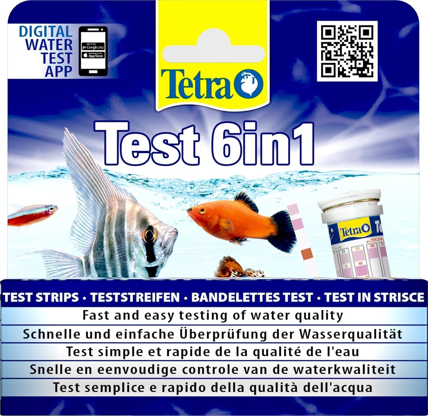 Bandelettes de Test 6 en 1 - Pour le Contrôle de la Qualité de l'Eau - 60 Secondes - 25 Bandelettes 1 Unité (Lot de 1)