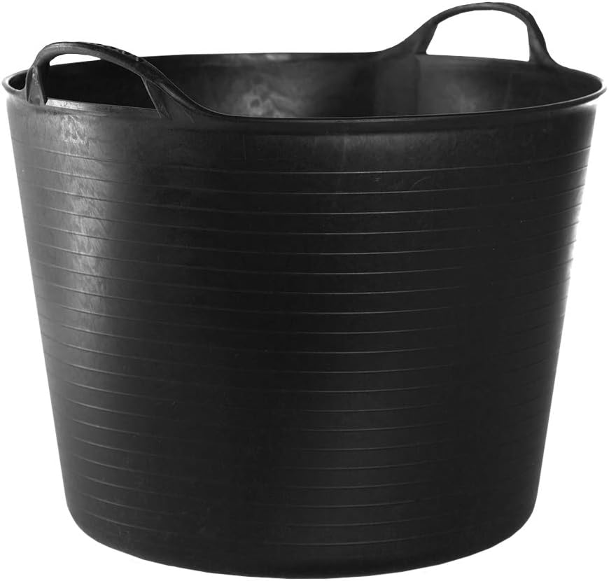 RED HOG Conteneur Seau Panier Flexible Multifonctionnel, pour Maison, Écurie, Jardin, Garage, Animal, Stockage, Transport, Lavage, Alimentation, Lavage, Capacité de Levage Jusqu'à 120kg, 42L Noir Taille 42 / L