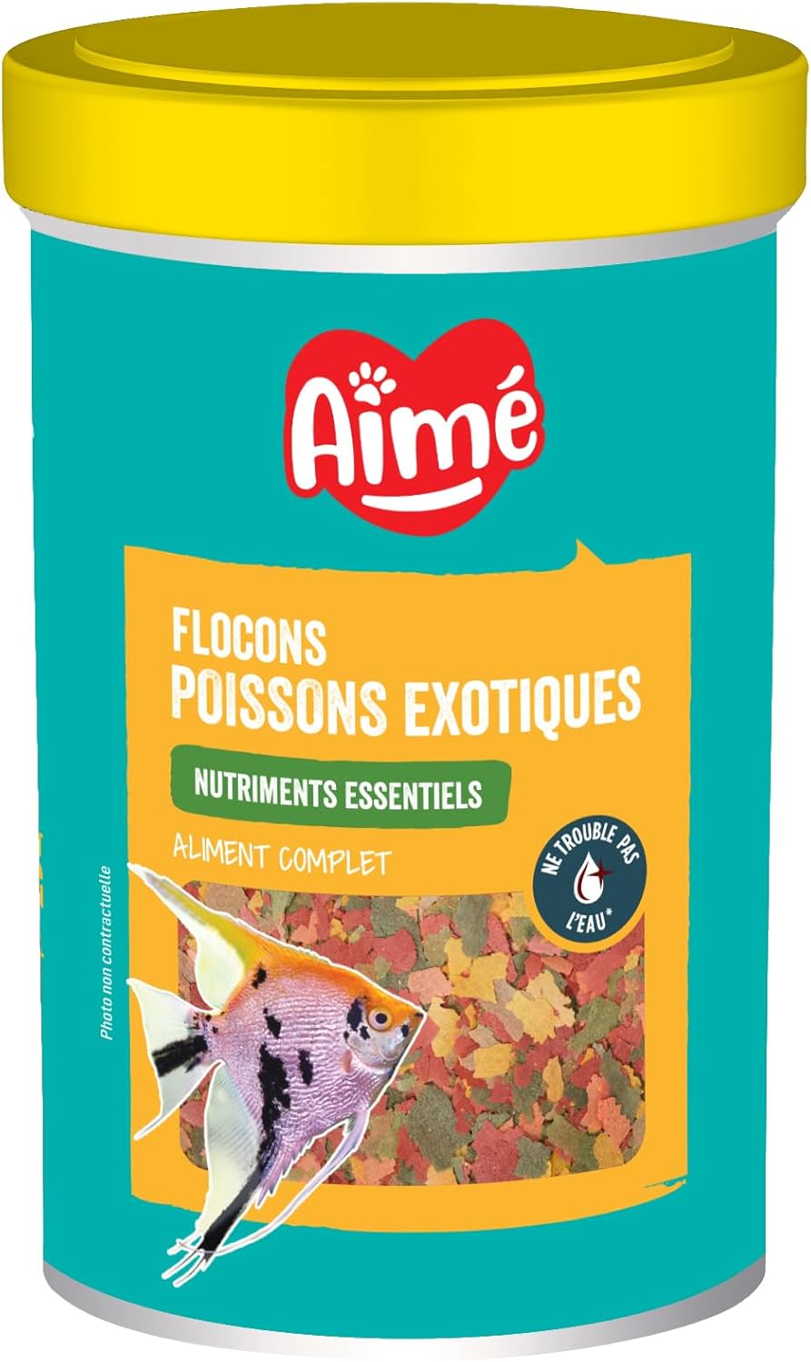 Flocons pour Poissons Exotiques - Nourriture pour Poissons - Aliment Complet à base de Nutriments Essentiels - Céréales, Sous-produits de Poissons, Levures - 200 g - 1000 ml