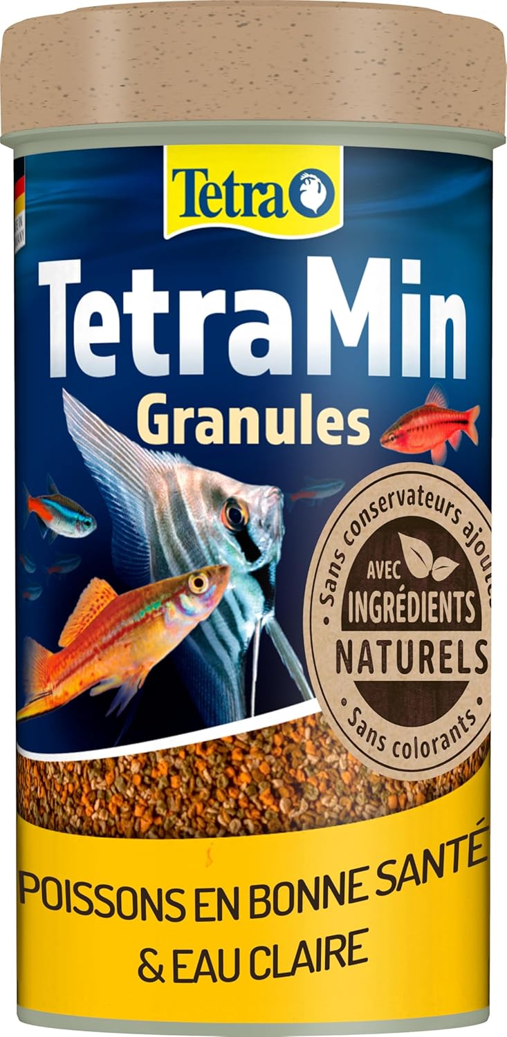 Min Granules Nutri Evolution - Aliment Complet en Granules aux Ingrédients Naturels pour Poissons Tropicaux – Recette améliorée Sans conservateurs ajoutés Sans colorants - Boîte PET recyclé - 250 ml 100 g (Lot de 1) Unique