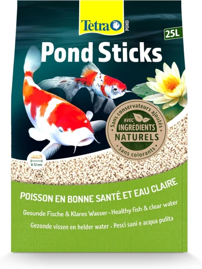 Pond Sticks – Alimentation Quotidienne idéale pour tous les Poissons de Bassin – Enrichi en Oligo-éléments, Vitamines essentiels, Caroténoïdes – Ne pollue pas l’eau – 25L 25 l (Lot de 1)