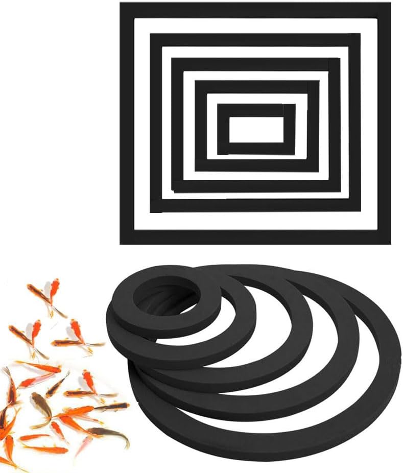 10 Pièces Plantes Anneaux Réservoir De Poissons Anneau D'Alimentation De Poissons Réservoir Flottant Lentille D'eau Anneau Alimentation, Ronds et Carré Anneaux pour Alimentation Poissons Clôture