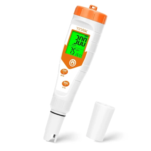PH-mètre, Numérique pH TDS EC Mètre, Pour Solution Nutritive Hydroponique pH et EC mètre, TDS Testeur D'eau, Pour l'Piscine,Aquarium, La Fabrication de Bière et La Culture Hydroponique Couleur Orange