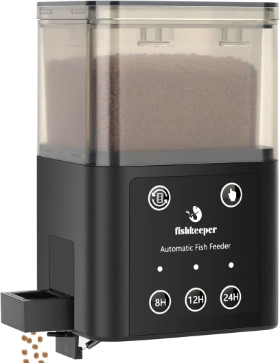 Fishkeeper Distributeur Automatique de Nourriture pour Poissons avec Trois Modes d'alimentation programmés, 200ml Convient pour l'alimentation d'aquariums en Vacances FK036