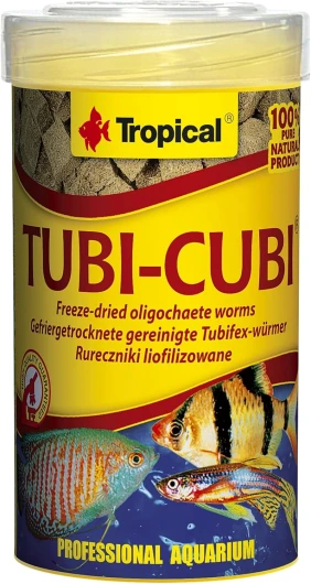 TUBI CUBI 100ml / 10g - Nourriture pour Poissons, vers oligochetes lyophilisés 10 g (Lot de 1)