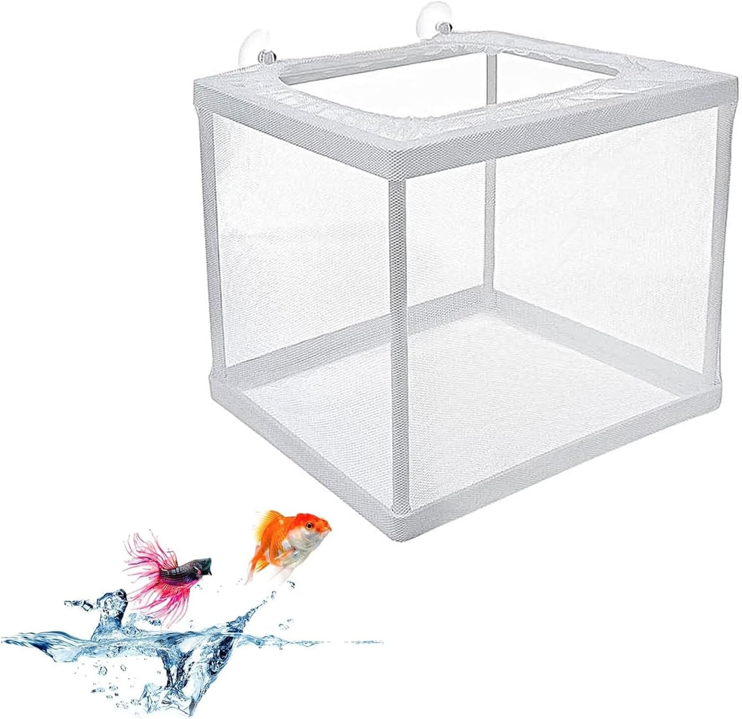 Boîte D'Élevage De Poissons,Aquarium Boîte Incubateur,Filet D'Élevage Aquarium,Poisson Filet De Séparation avec Ventouses,Filet De Sélection Isolation Poissons,pour Fish Tank Bébé Poisson,Kiuiom
