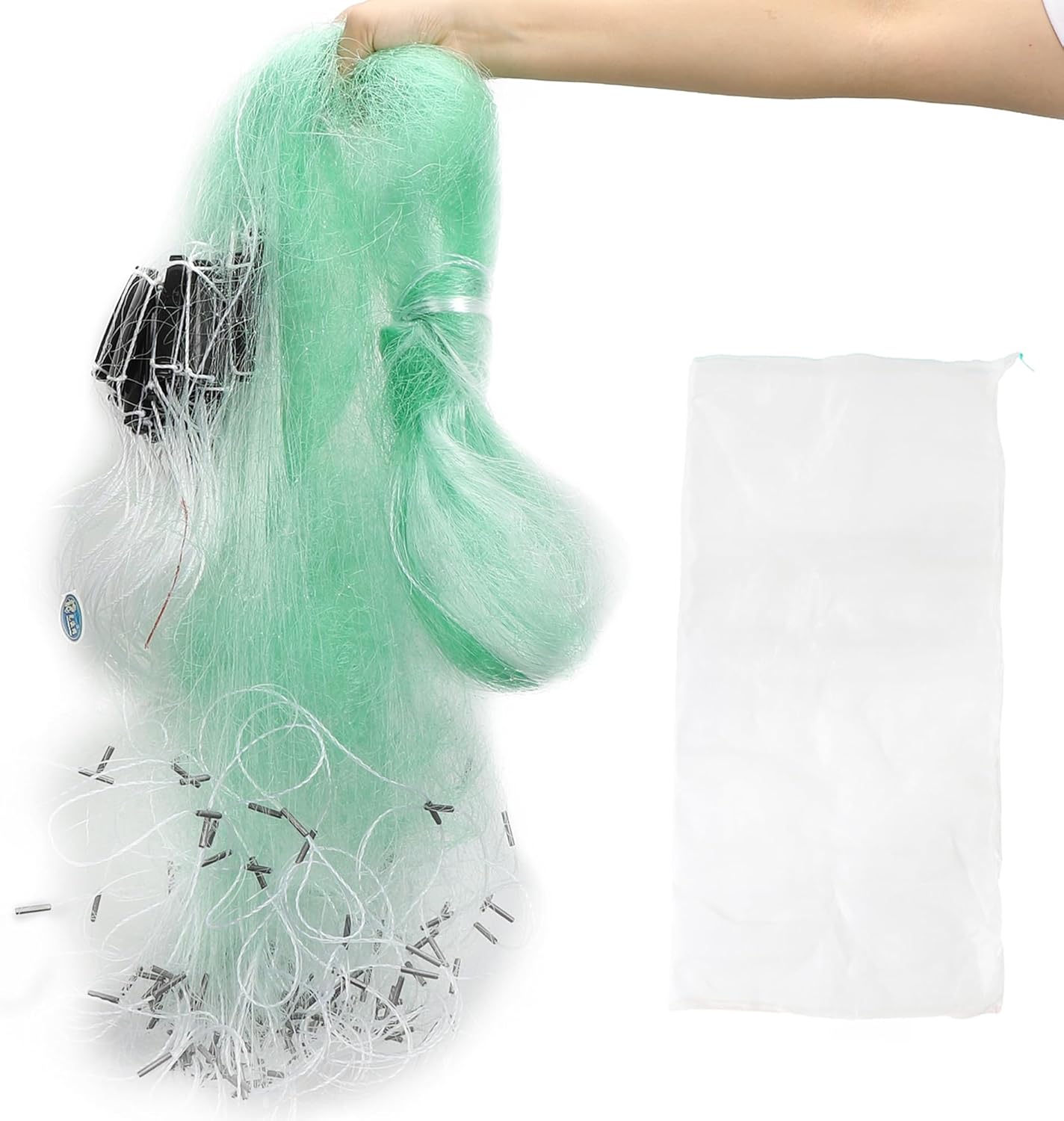 Stonenect Filet de pêche 3 Couches en Nylon 30 m de Longueur, 2 mètres de Hauteur avec flotteurs et éviers Piège à appâts Pliable 10cm Maille-5 doigts