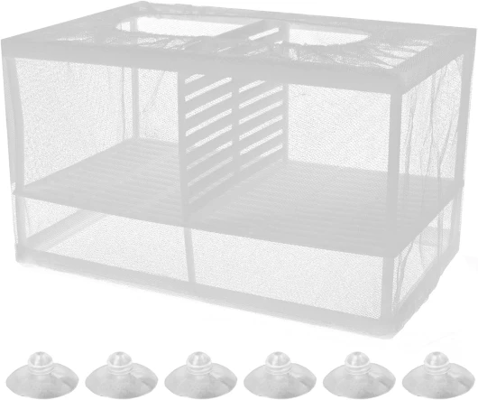 Couveuse Et Pondoir Aquarium, Boîte De Reproduction Pour Poissons Avec Séparation Amovible, Filet De Maille Fine, Auto-Flottante, Avec 6 Ventouses, Idéale Pour Pondoir Aquarium Et Protection Des Alevi