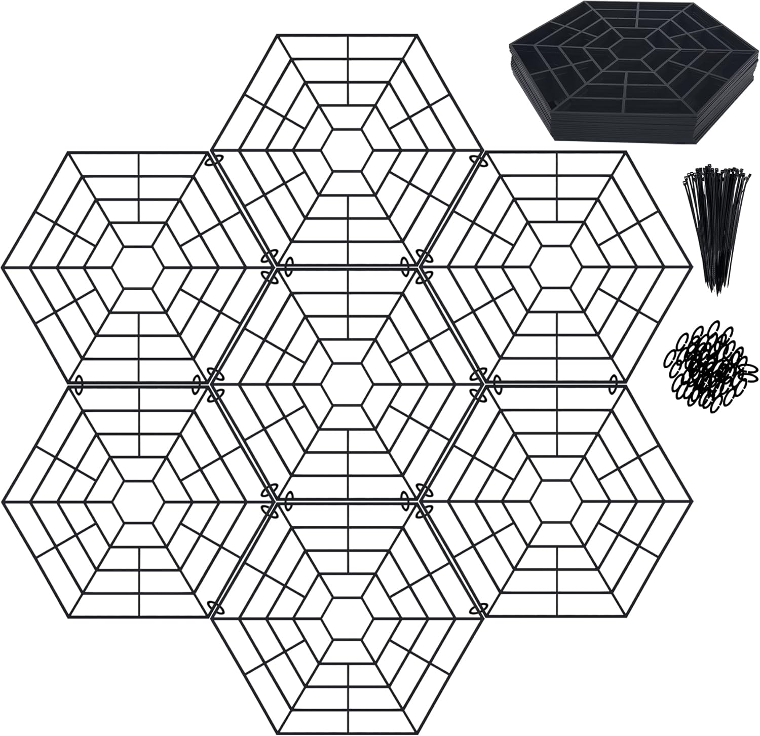 T-BOKO Paquet de 20 Grilles flottantes de Protection pour étang , Filet en Plastique léger, Protection Flottante Contre Les hérons et Les nuisibles Noir