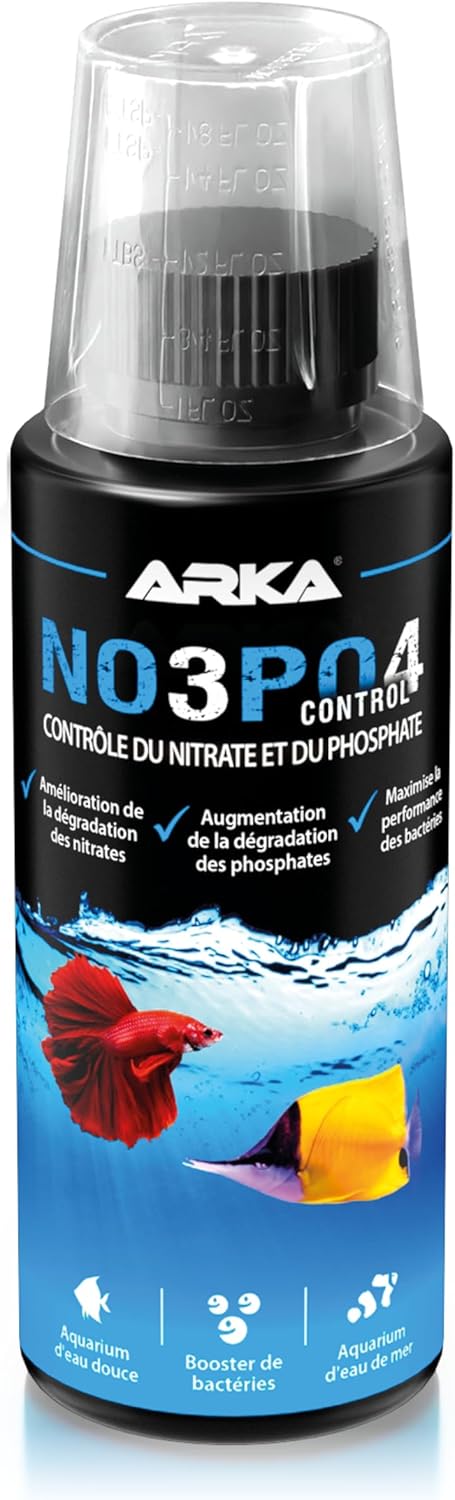 Réducteur NO3/PO4 Aquarium – Microbe-Lift NOPO Control 118ML – élimine nitrates & phosphates biologiquement – stimule bactéries filtrantes – Eau Claire & Stable – Eau Douce & récifal 118 ml