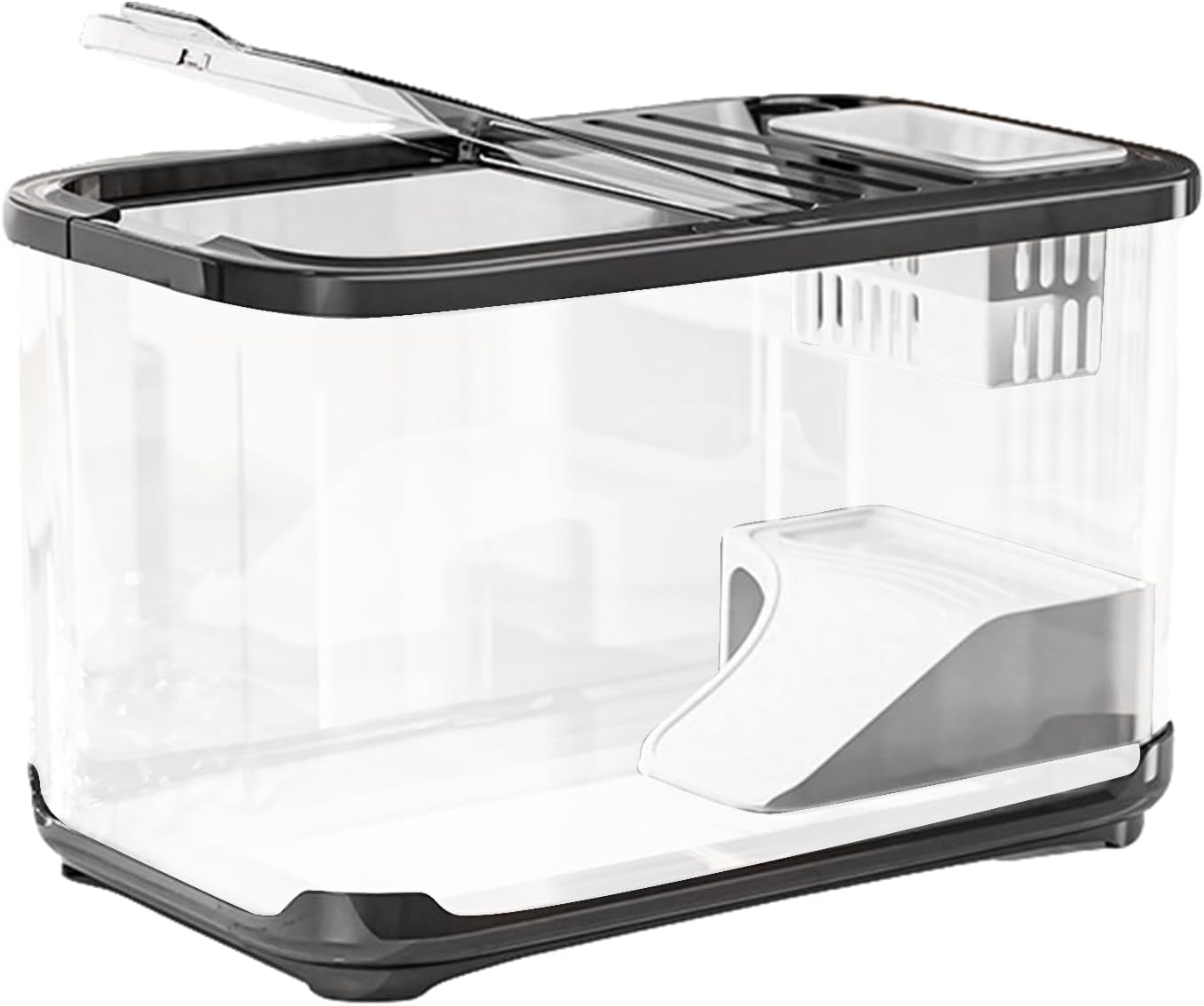 Kit De Démarrage Du Réservoir De Pêche - Habitat D'aquarium Avec Trous De Ventilation - Tank Avec Des Escaliers Pour La Vie Aquatique Des Crevettes De Tortue - Petit Aquarium Pour La Décoration De Pla