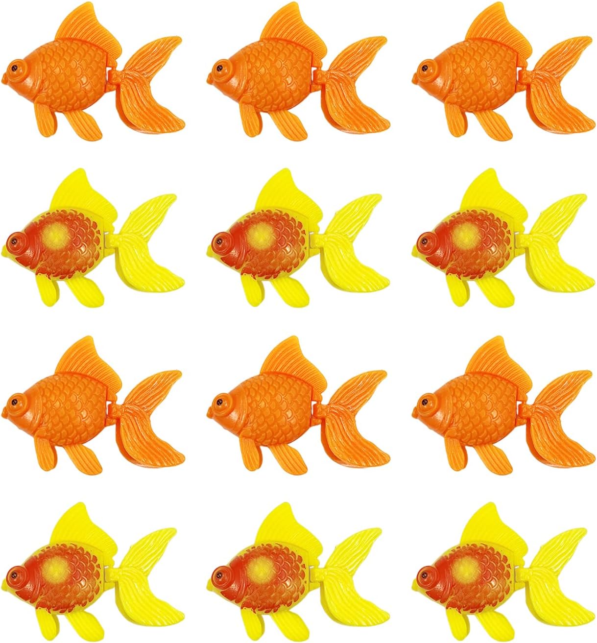 BIFHIG 12 Morceaux De Poisson Rouge De Simulation, Décorations D'Aquarium, Faux Poissons Rouges Ornementaux, Décorations D'Aquarium Dynamiques.