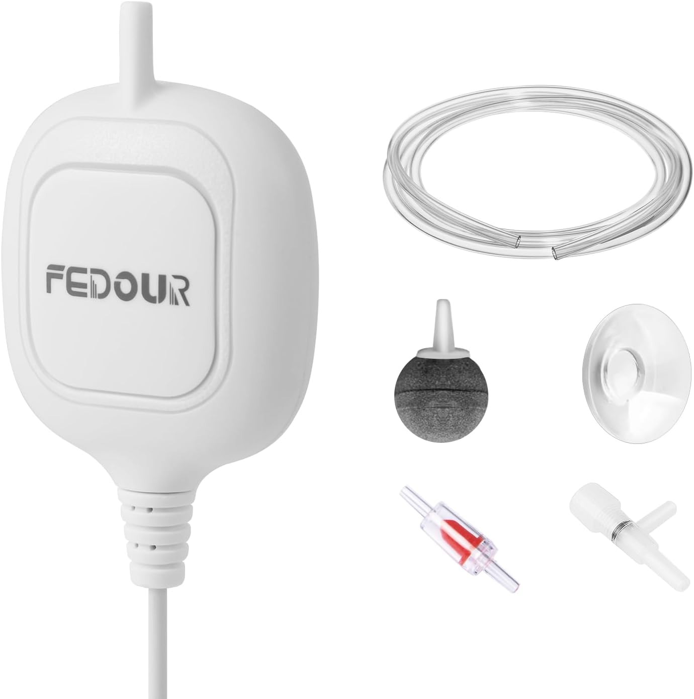 FEDOUR Mini Pompe à Air pour Aquarium, Nano Aérateur D'Aquarium Ultra Silencieux, Bulleur D'Aquarium pour Aquarium Betta Jusqu'à 35L, Bocal à Poissons