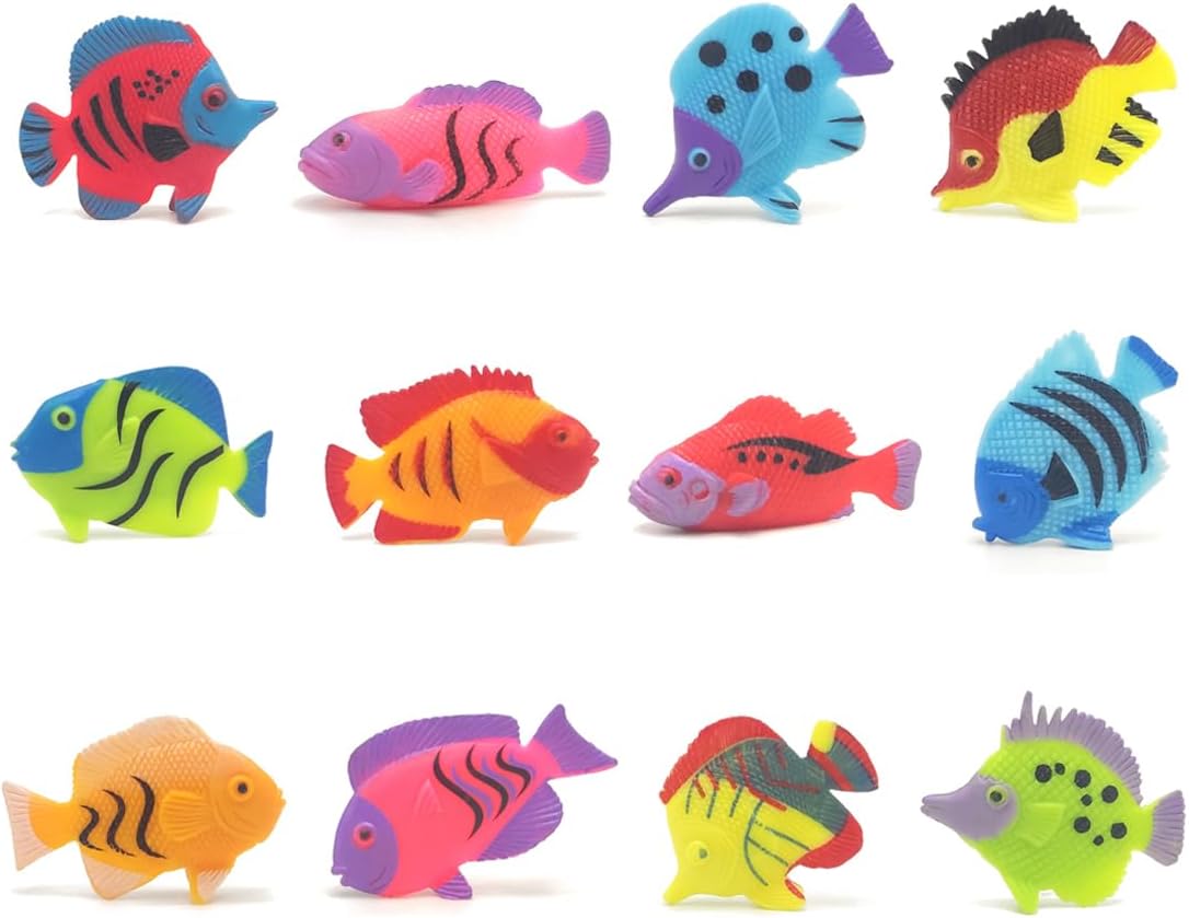 AYVRUOP 24 Pièces Décors Poissons Artificiels Pour Aquarium Poisson En Plastique Petit Faux Poisson Ornement d'Aquarium (Style Aléatoire)